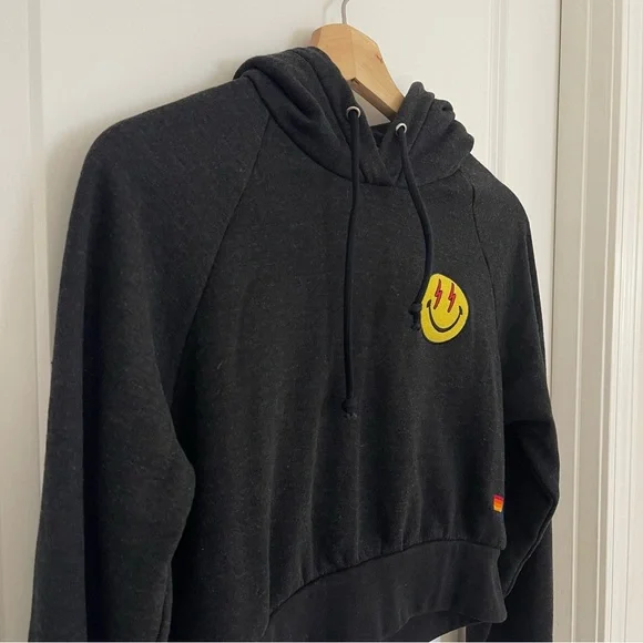Aviator Nation Smiley Bolt Cropped Hoodie - Picture 4 of 11